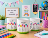 Tazza Maestra con fiori e nomi