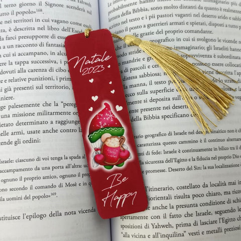 Segnalibro in legno con Elfo natalizio