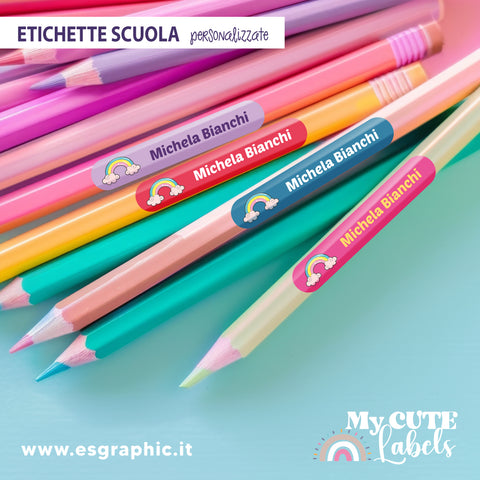 Etichette adesive scuola personalizzate