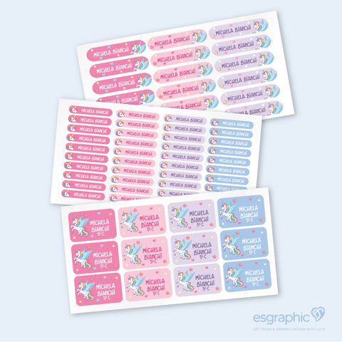 Kit Etichette scuola Unicorno