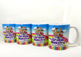 Tazza maestra colorata con personaggi