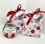Pallina in legno con stella di Natale