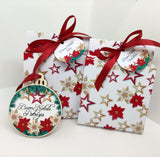 Pallina in legno con stella di Natale