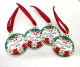 Pallina in legno con stella di Natale